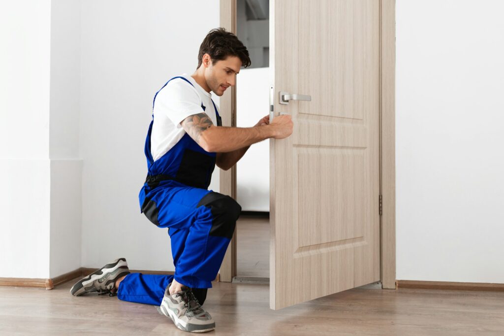 Installation of a lock on the entrance door